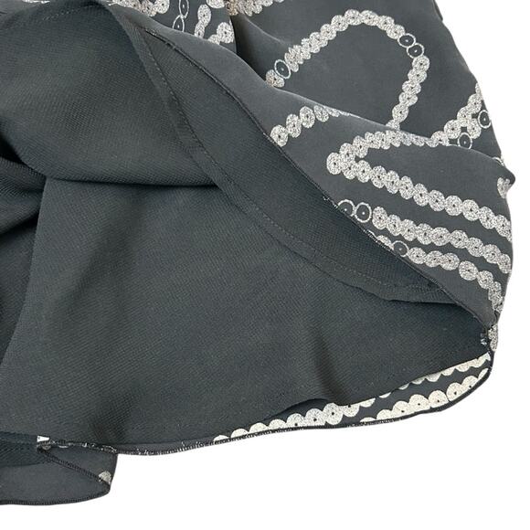 Banana Republic Black Silk Skirt Womens Size 4 Lined Mini Feminine Flowy Flirty - Picture 3 of 8